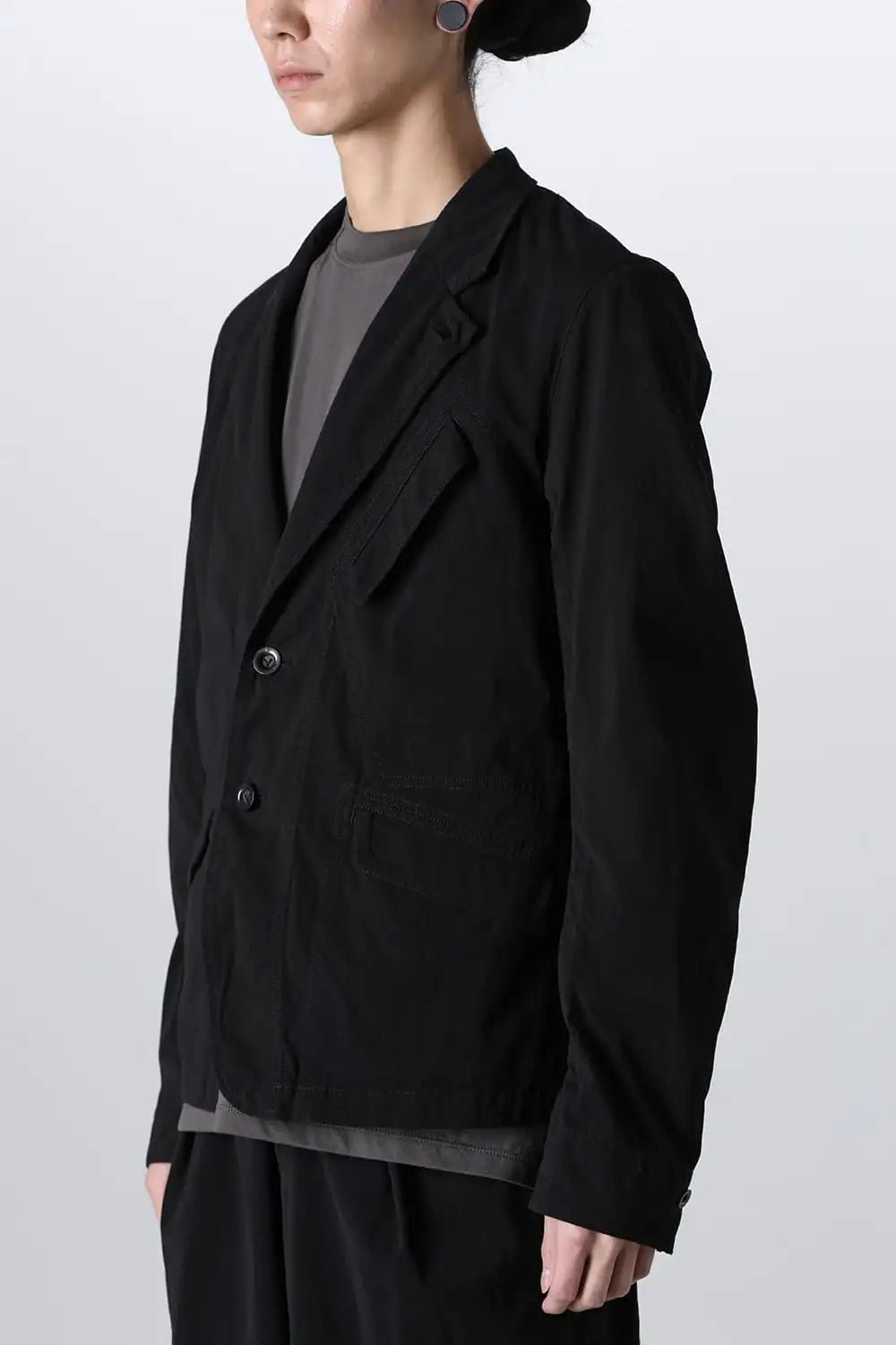 強撚ドライコットン ジャケット  ブラック