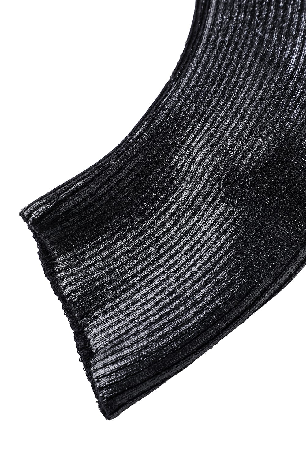 Coated Knit Long Gloves Black