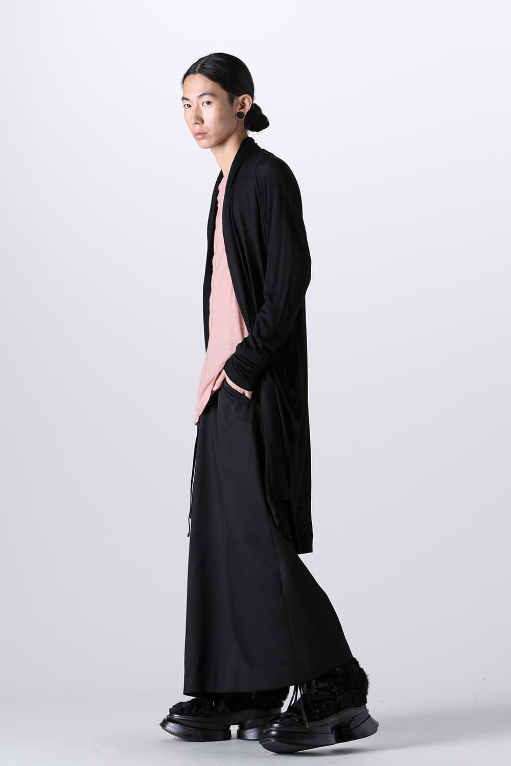 ドレープ ロングカーディガン Black