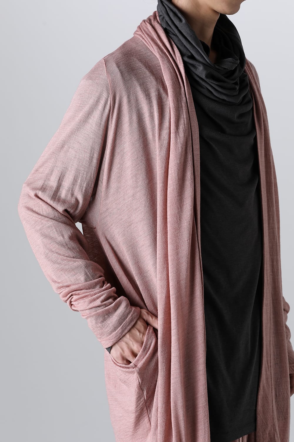 ドレープ ロングカーディガン Pink