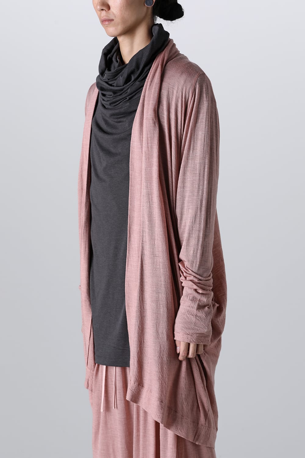 ドレープ ロングカーディガン Pink