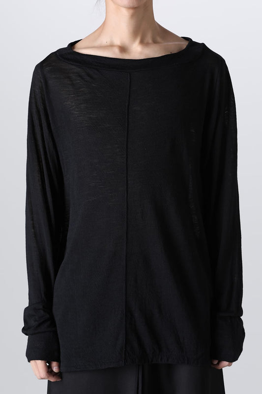 Edge Seamed Off-neck Cutsewn Black