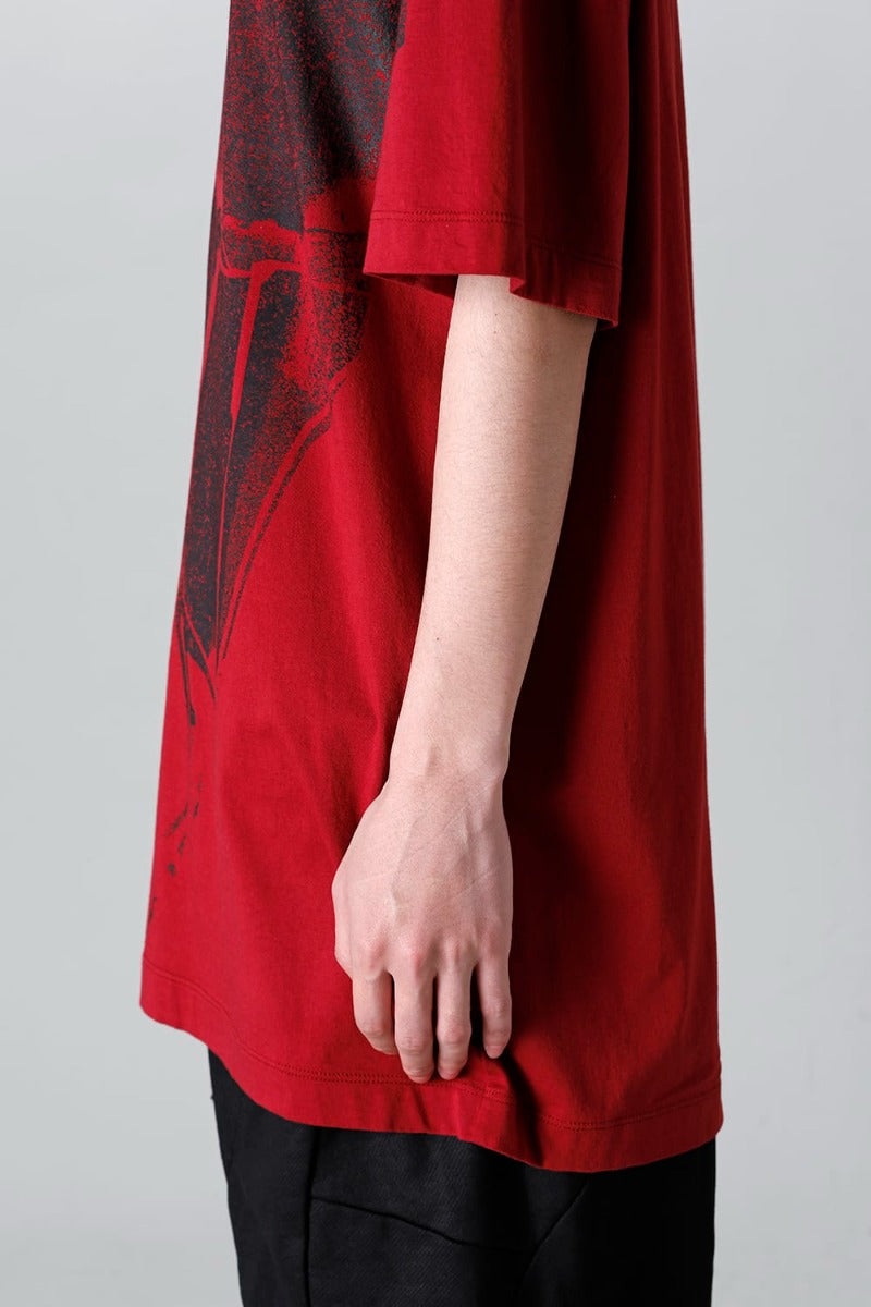 プリント レギュラー Tシャツ レッド