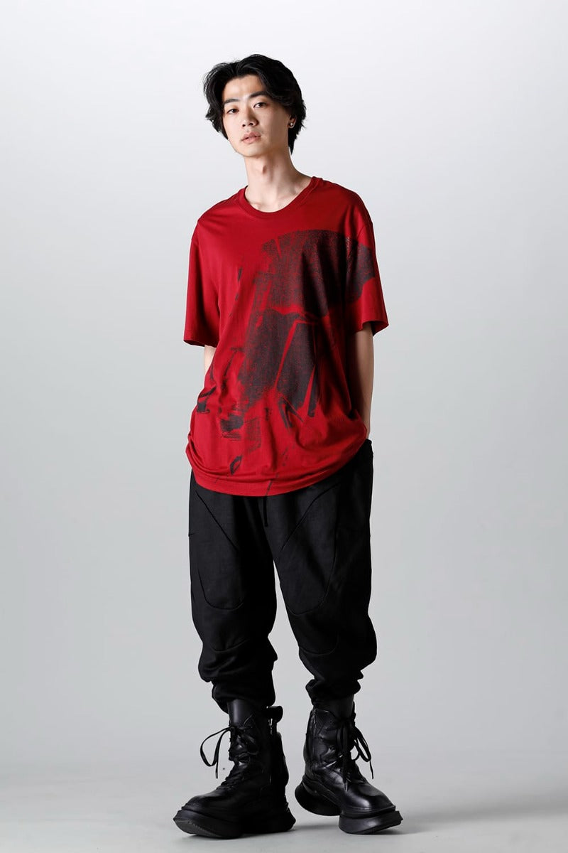 プリント レギュラー Tシャツ レッド