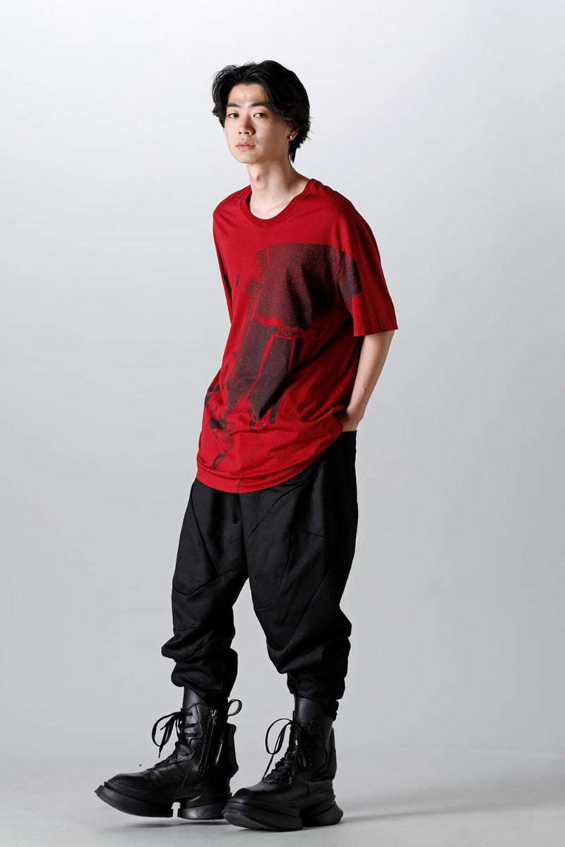 プリント レギュラー Tシャツ レッド