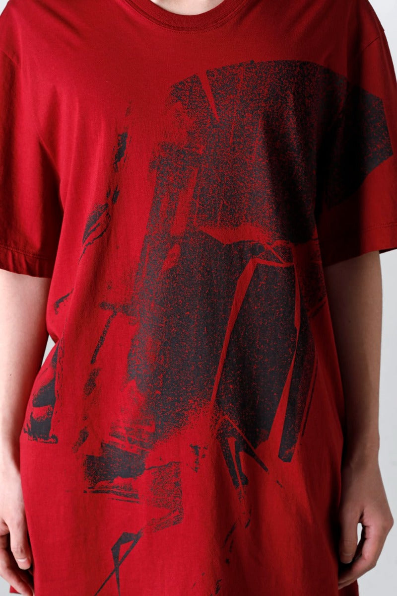 プリント レギュラー Tシャツ レッド