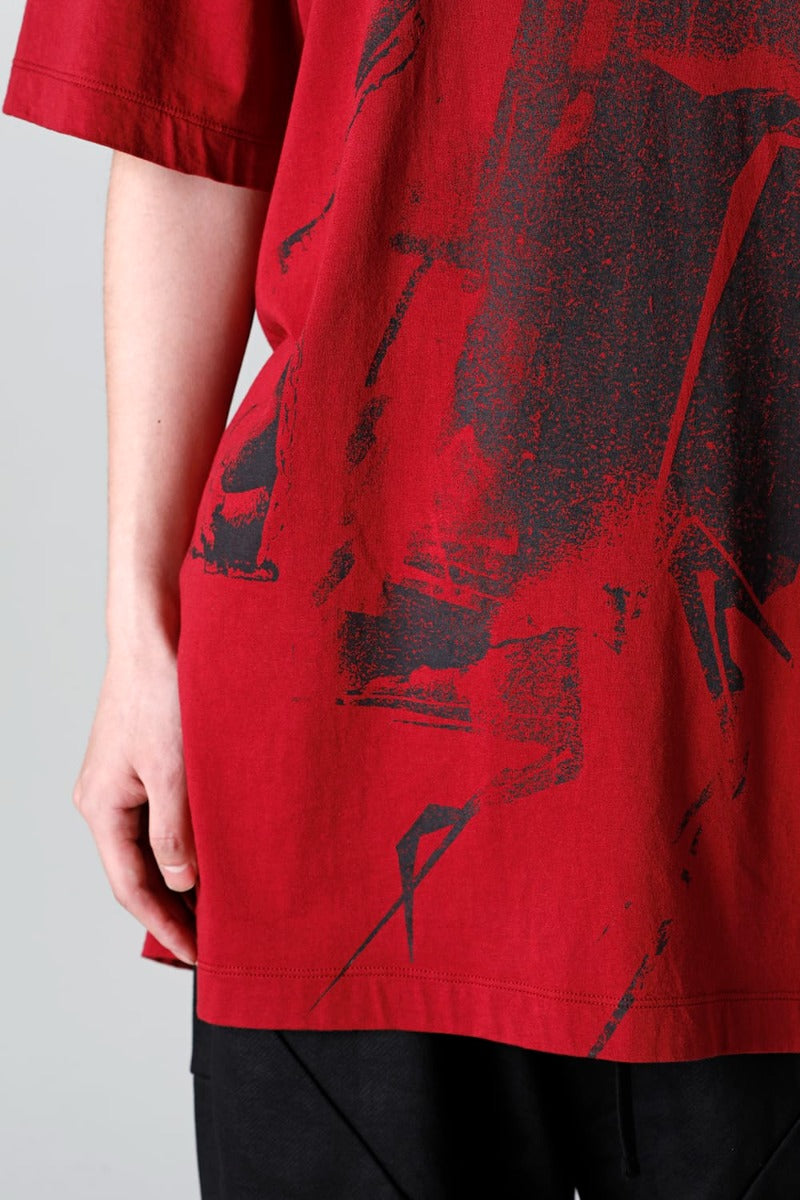 プリント レギュラー Tシャツ レッド