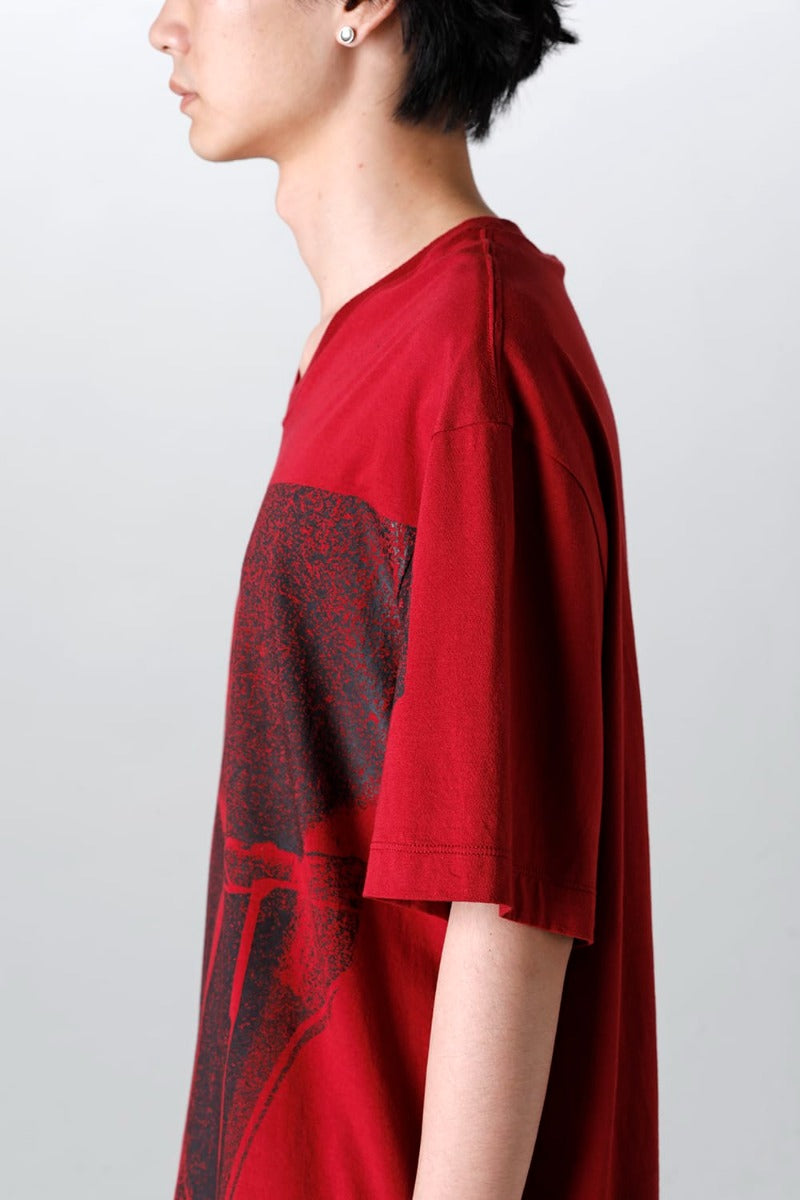 プリント レギュラー Tシャツ レッド