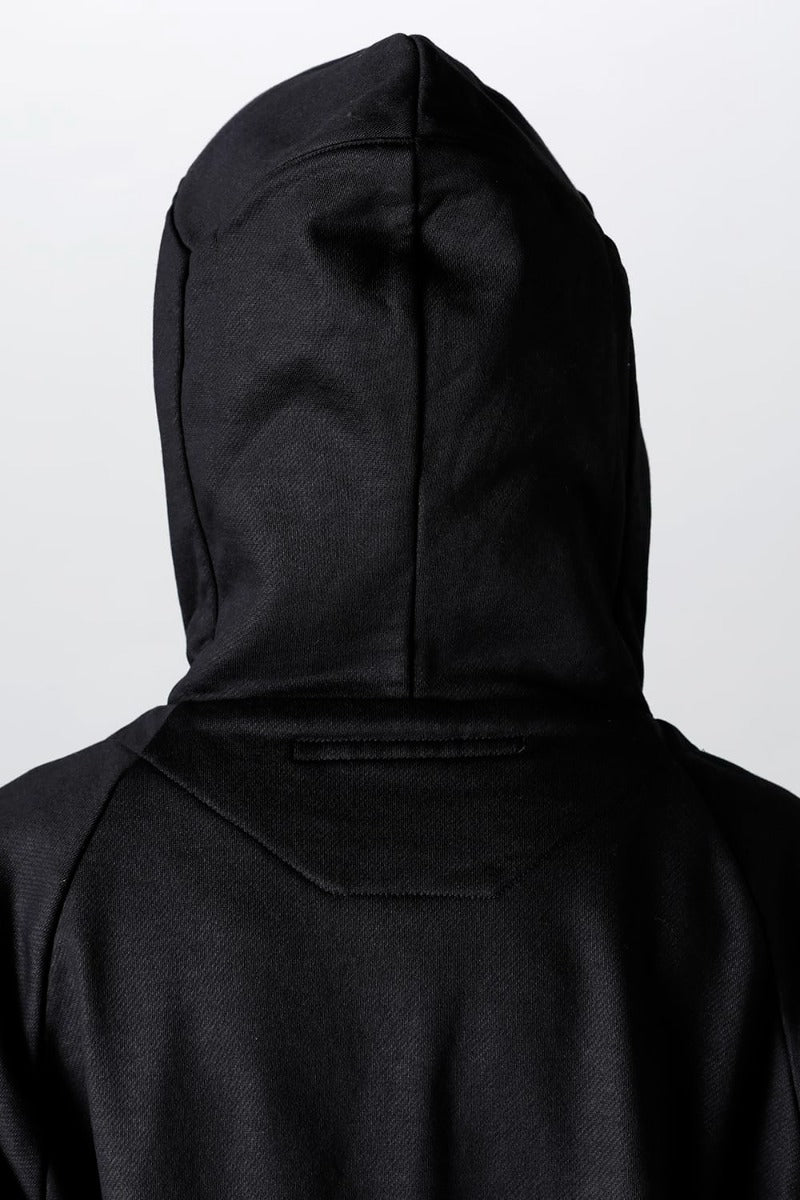 Coated Sweat Seamed Hoodie Black