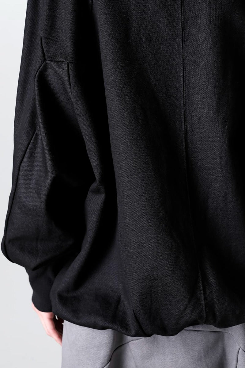 Coated Sweat Seamed Pullover Black