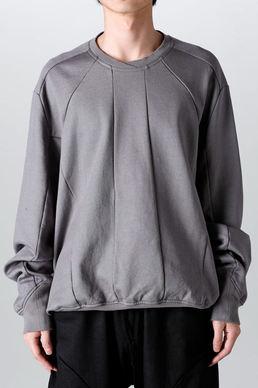 Coated Sweat Seamed Pullover Gray