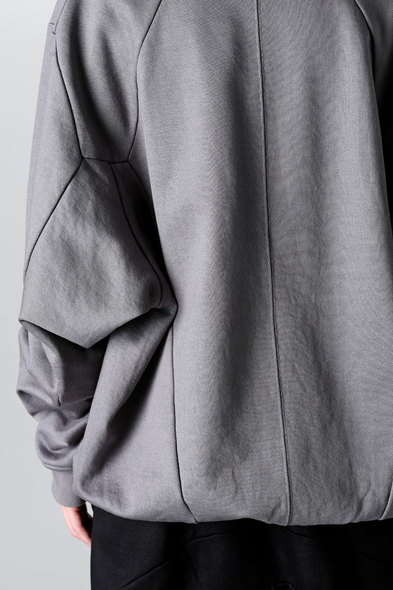 Coated Sweat Seamed Pullover Gray