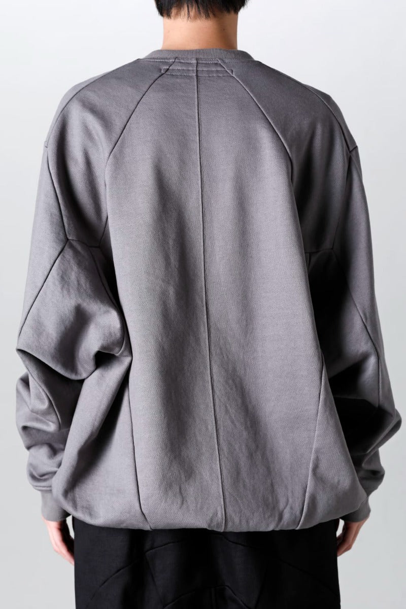 Coated Sweat Seamed Pullover Gray