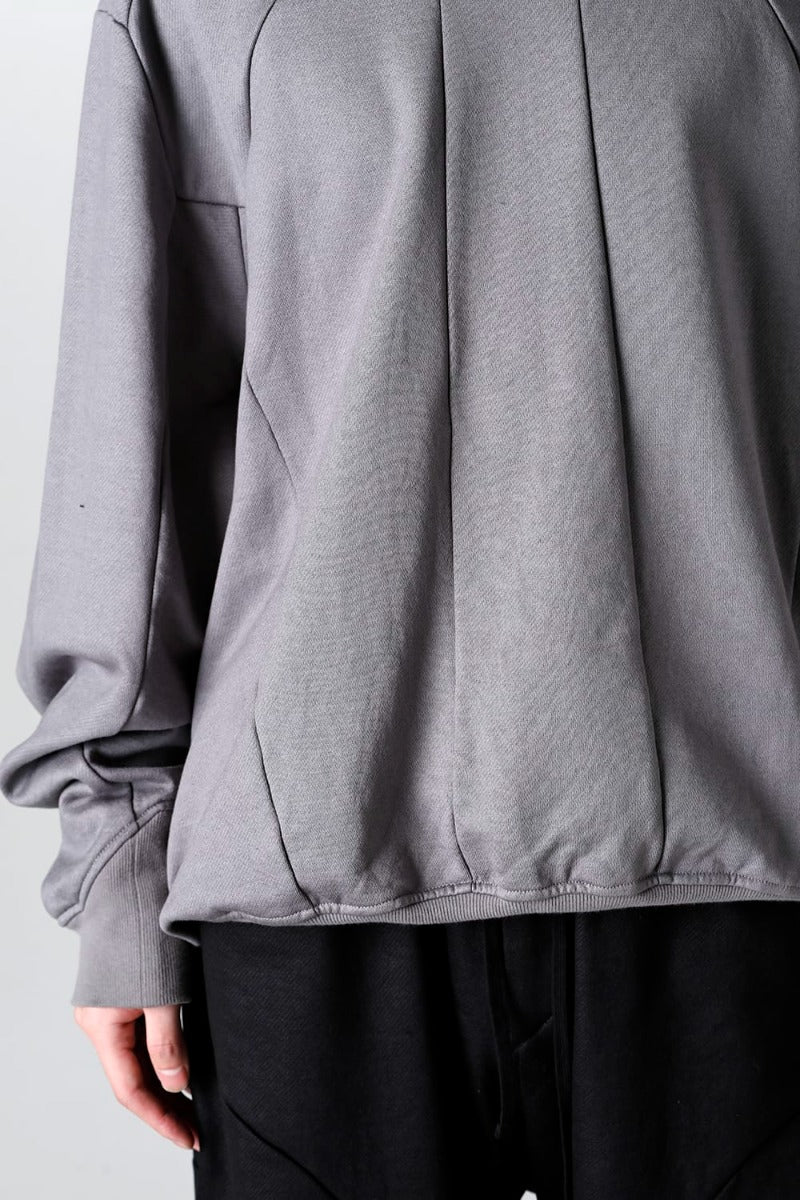 Coated Sweat Seamed Pullover Gray