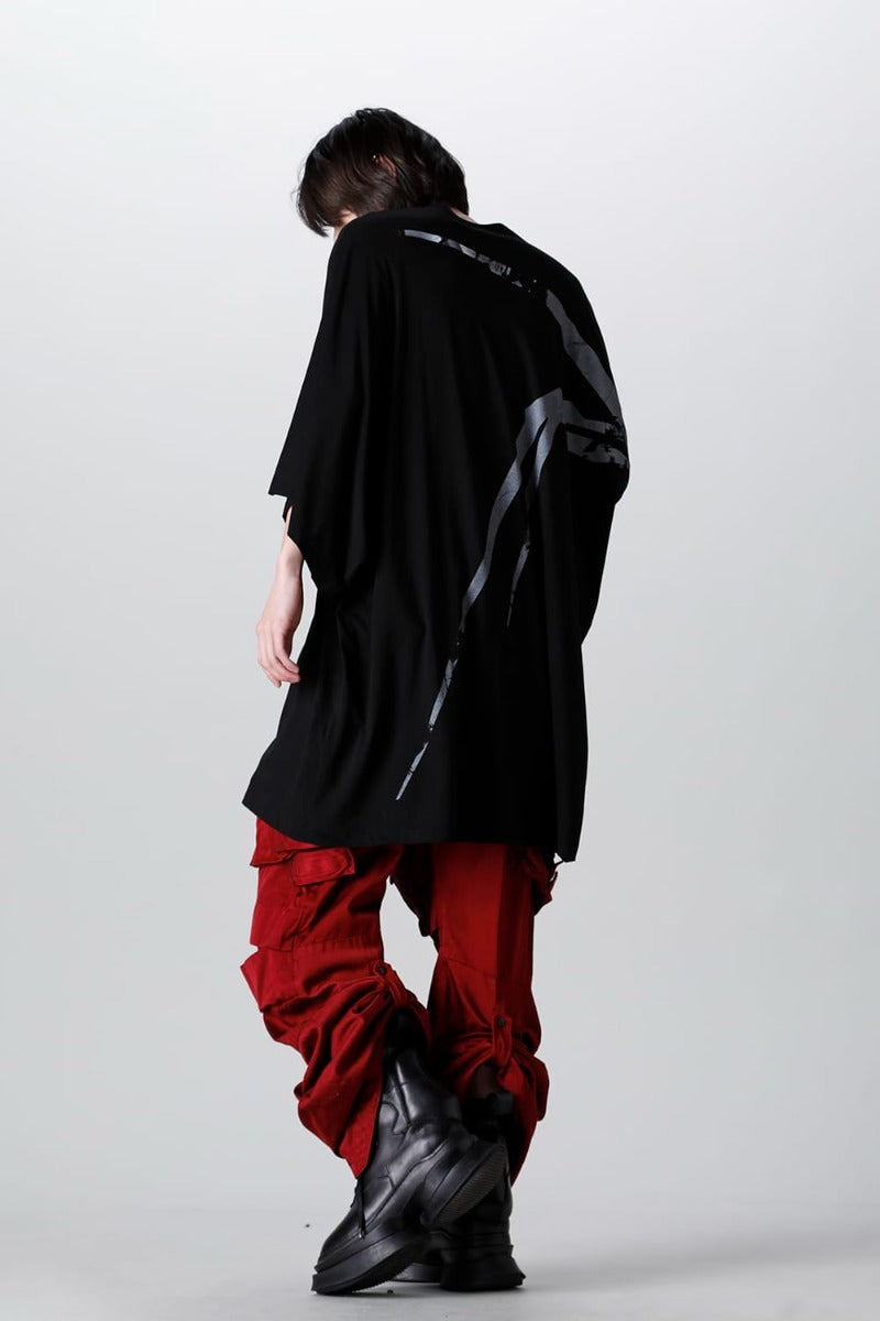 Military Cargo Wide Pants Red