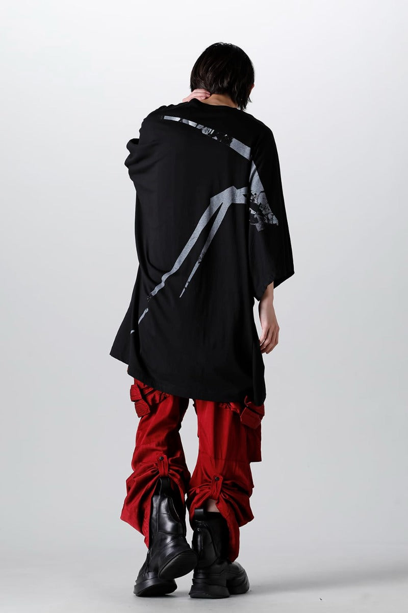 Military Cargo Wide Pants Red