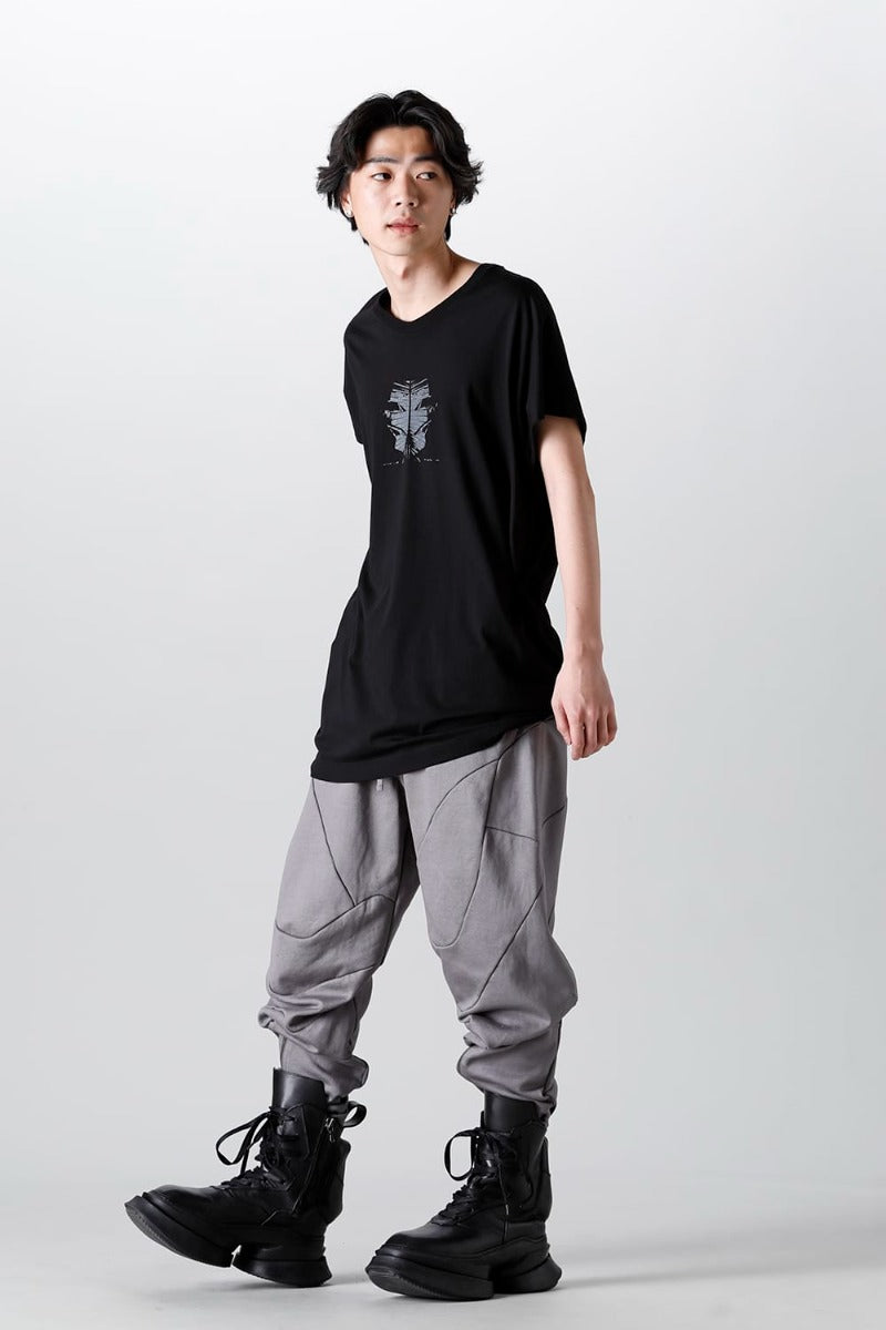 Coated Sweat Front Zip Seamed Pants Gray