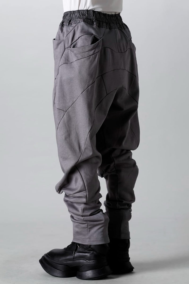 Coated Sweat Front Zip Seamed Pants Gray