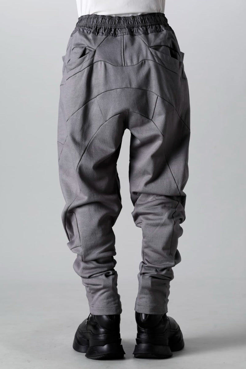 Coated Sweat Front Zip Seamed Pants Gray