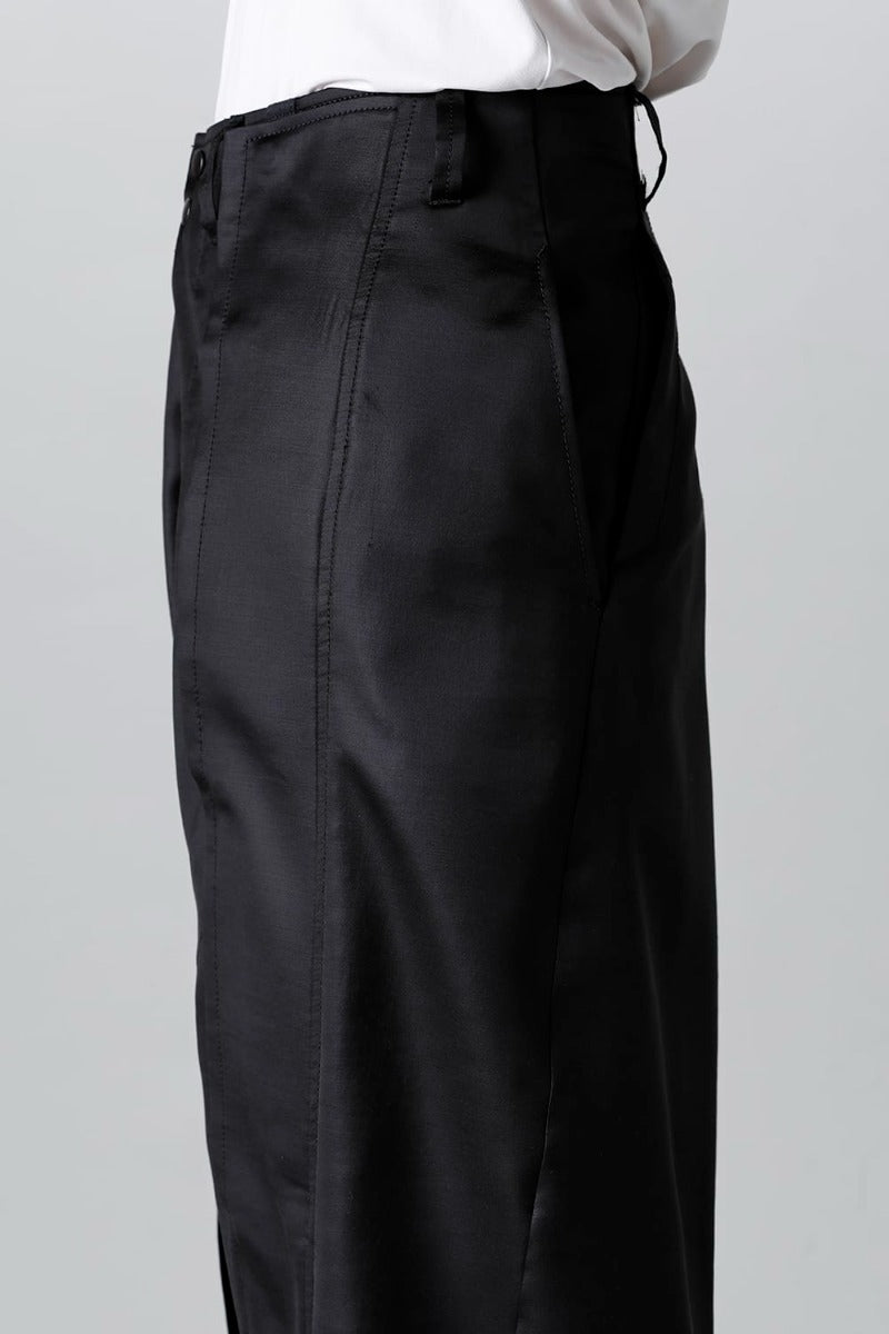 Cupro/Wool Satin Wide Pants