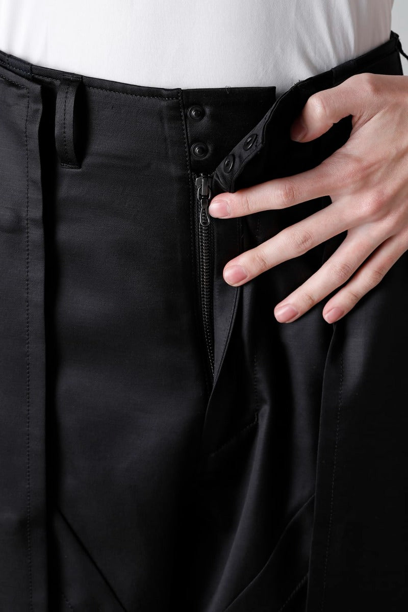 Cupro/Wool Satin Wide Pants