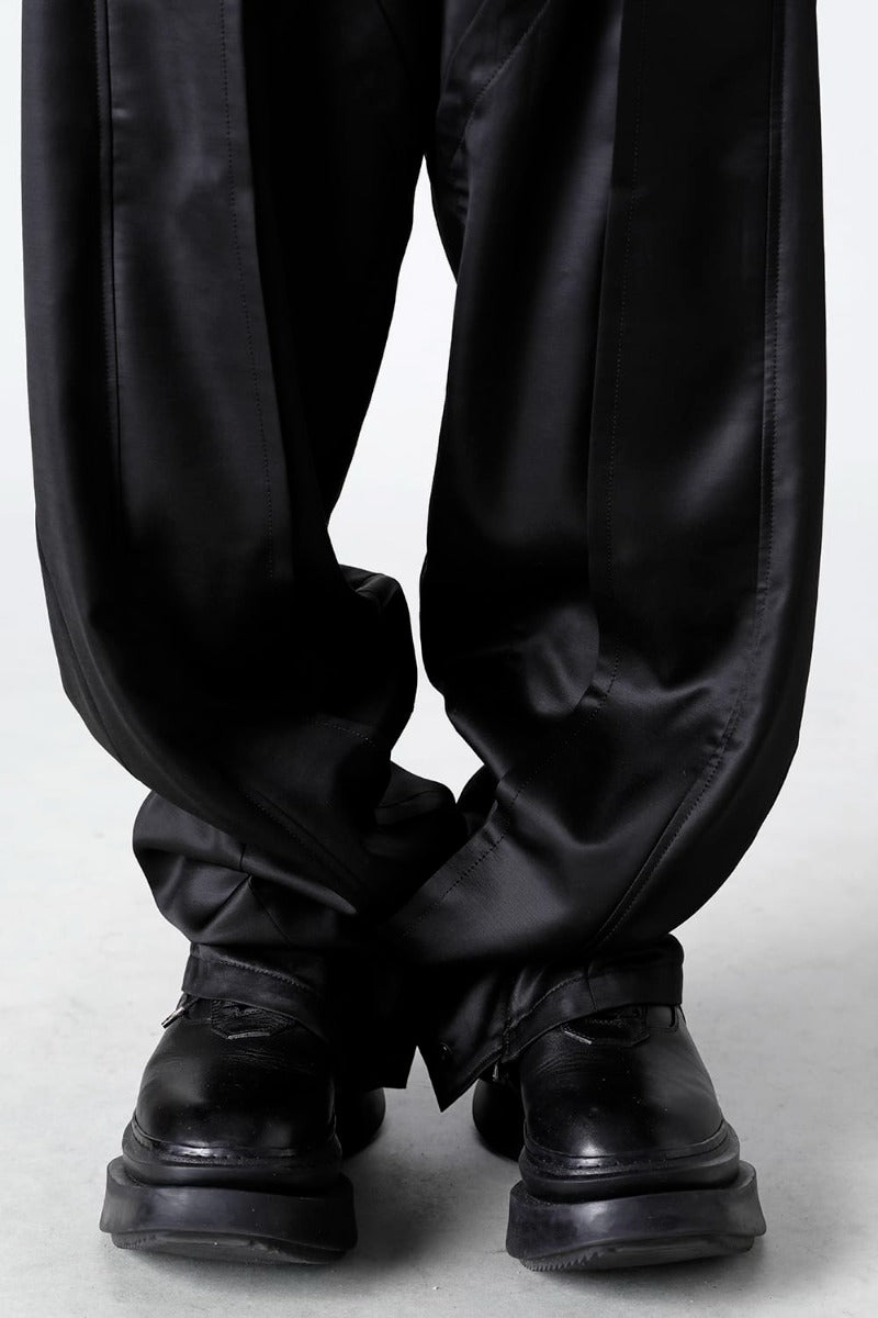 Cupro/Wool Satin Wide Pants