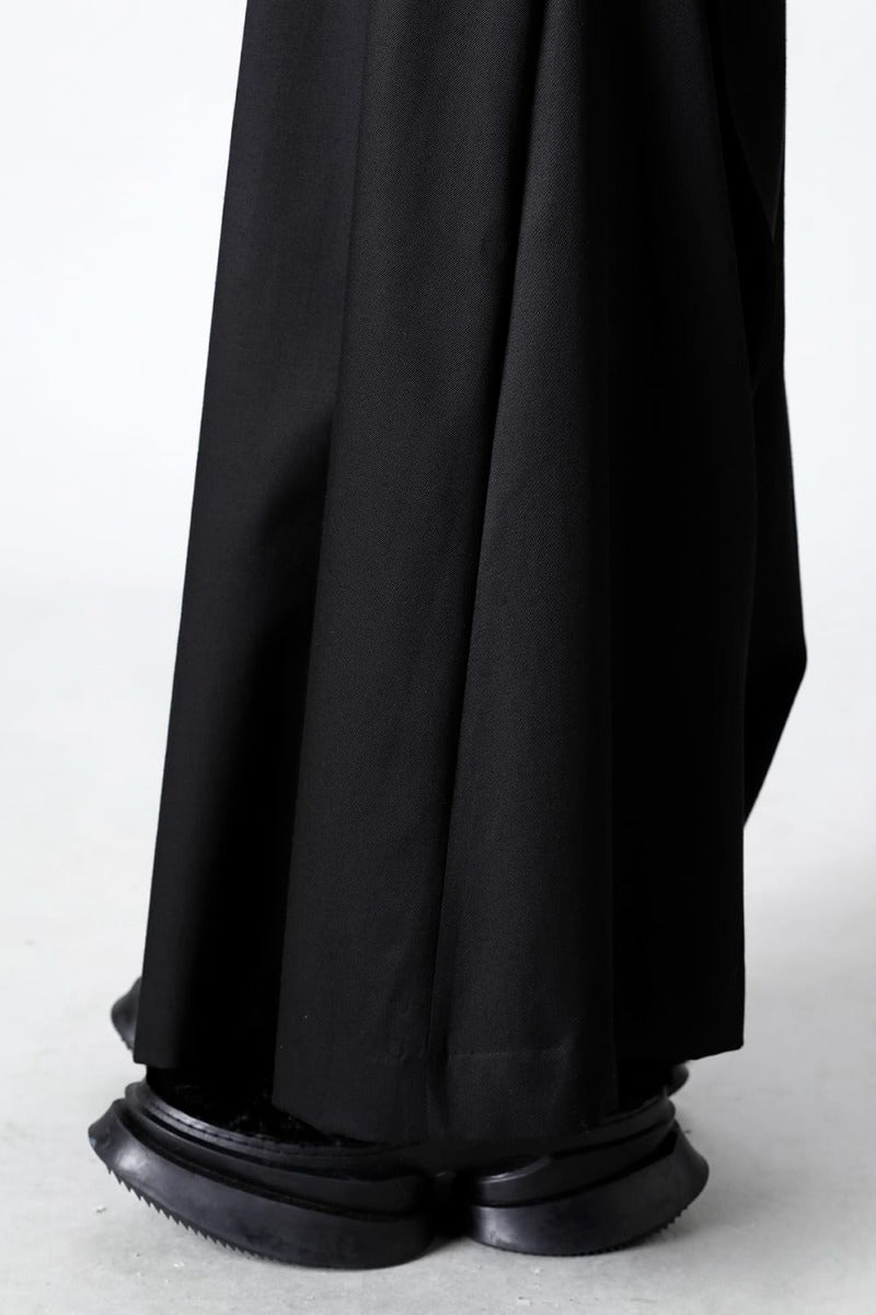 Viscose/Wool/Cotton Twill Wide Pants