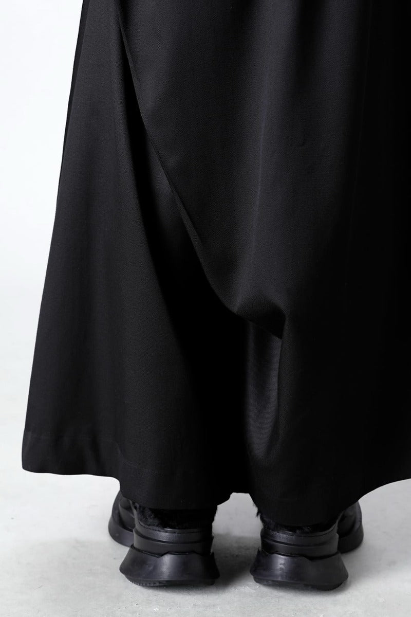 Viscose/Wool/Cotton Twill Wide Pants