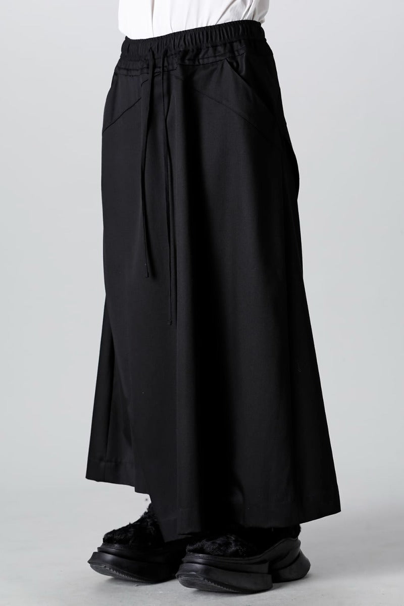 Viscose/Wool/Cotton Twill Wide Pants