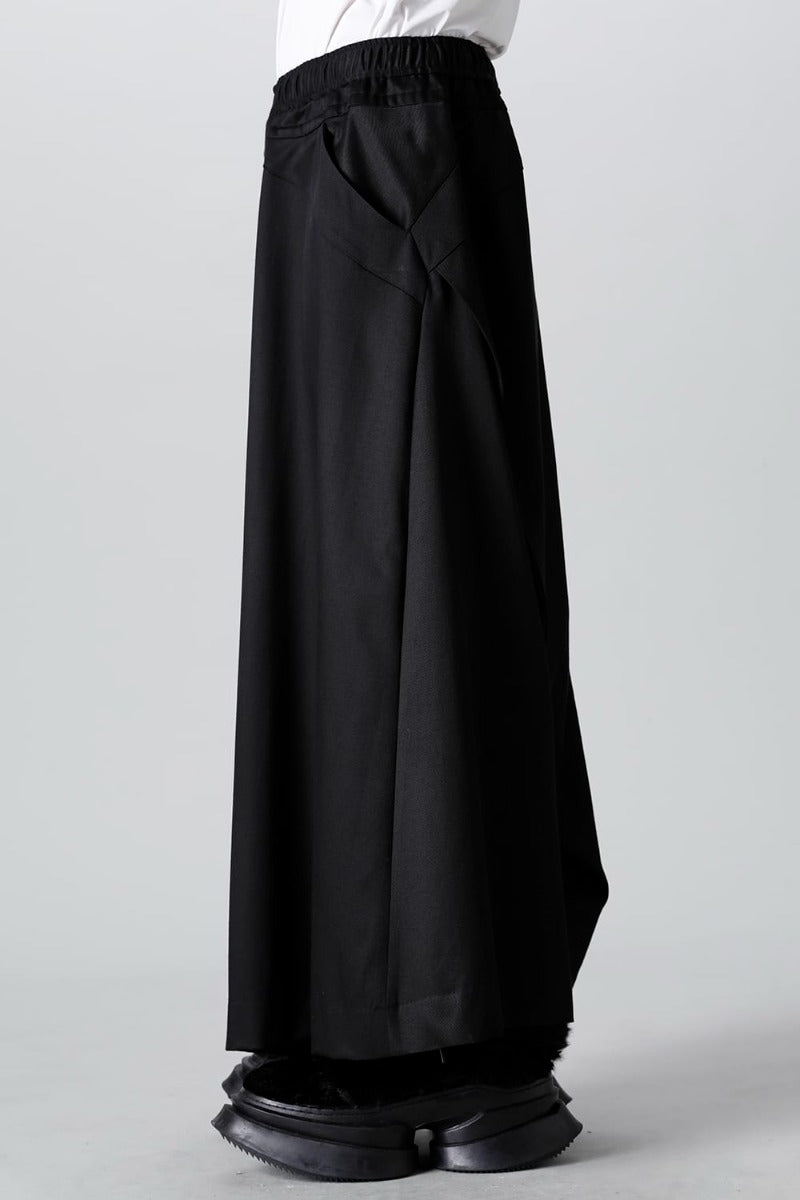 Viscose/Wool/Cotton Twill Wide Pants