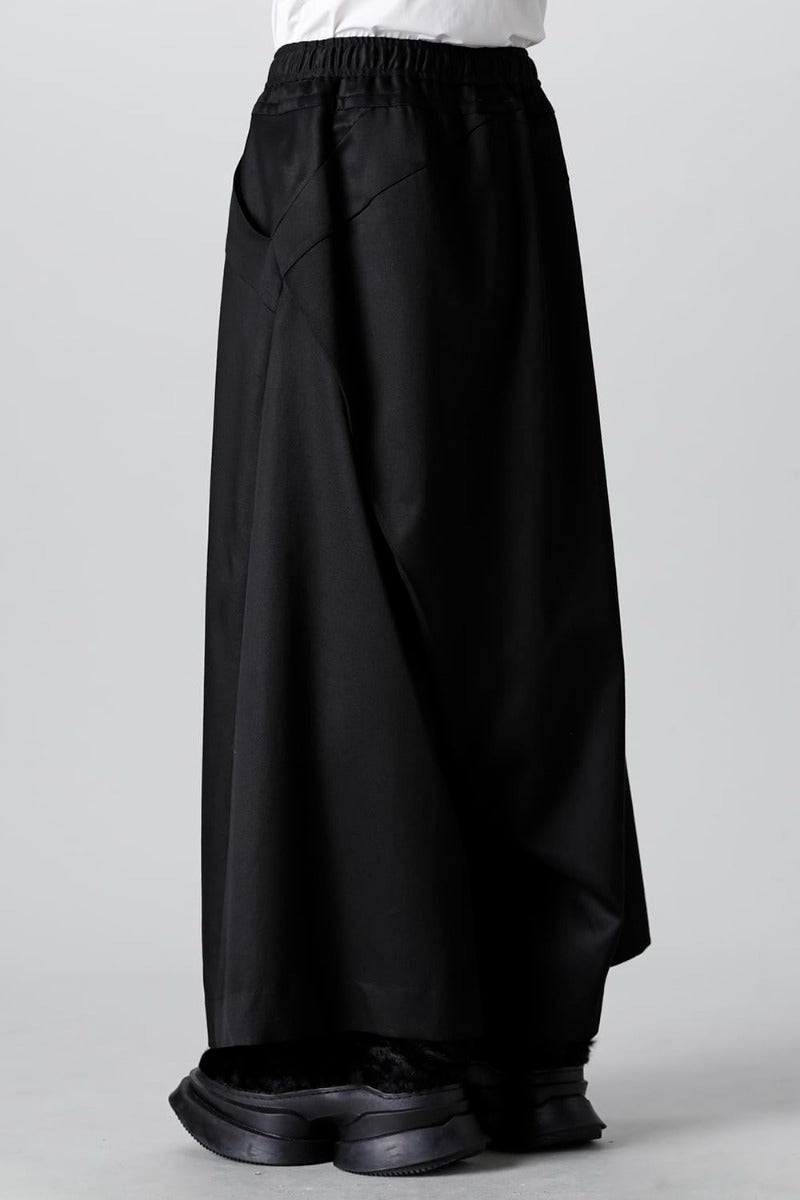 Viscose/Wool/Cotton Twill Wide Pants