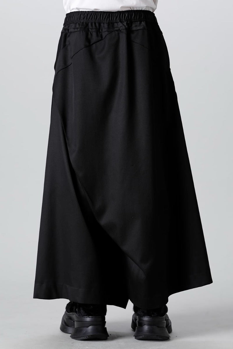 Viscose/Wool/Cotton Twill Wide Pants