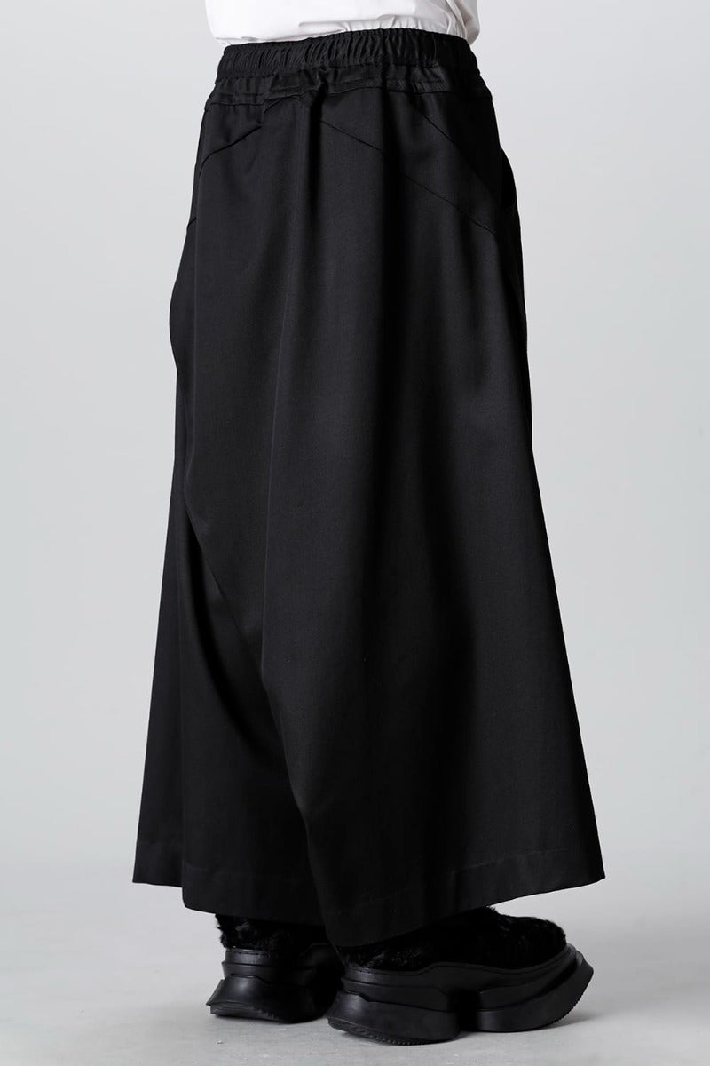 Viscose/Wool/Cotton Twill Wide Pants