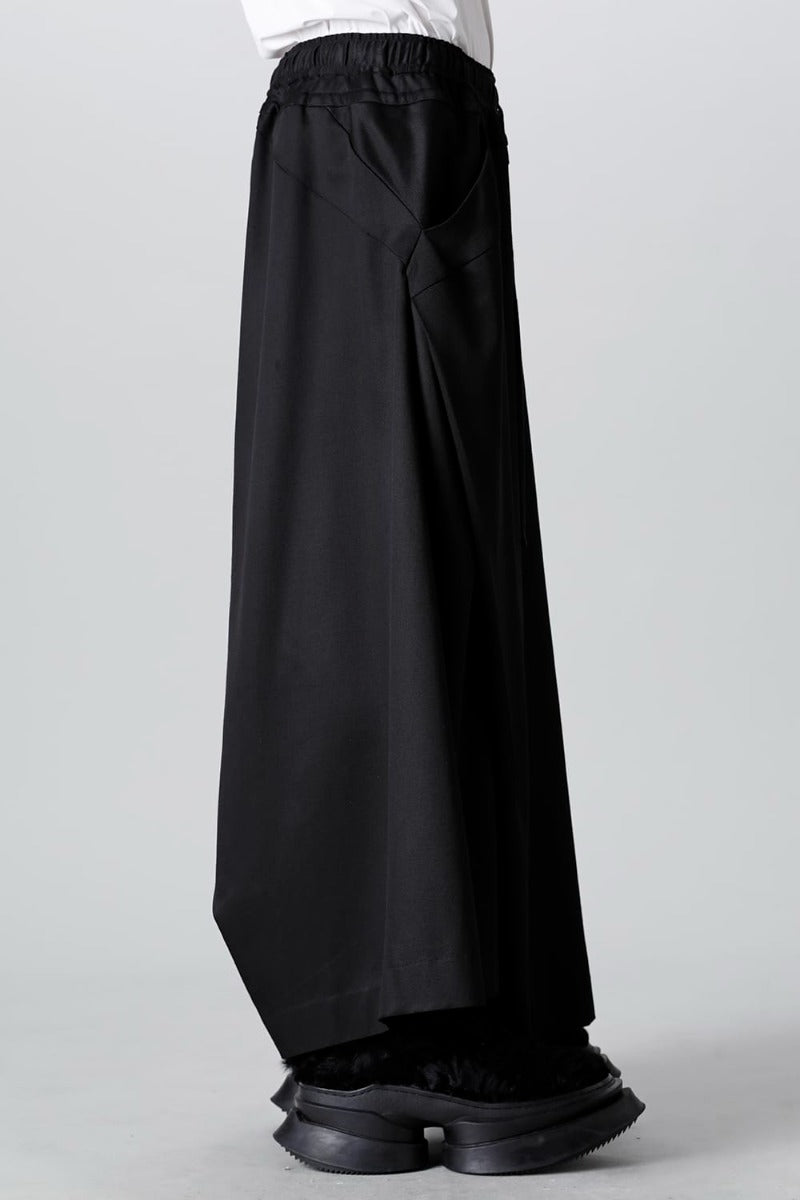 Viscose/Wool/Cotton Twill Wide Pants