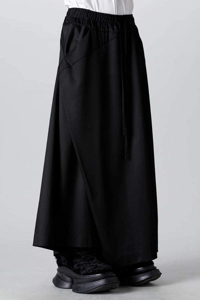 Viscose/Wool/Cotton Twill Wide Pants