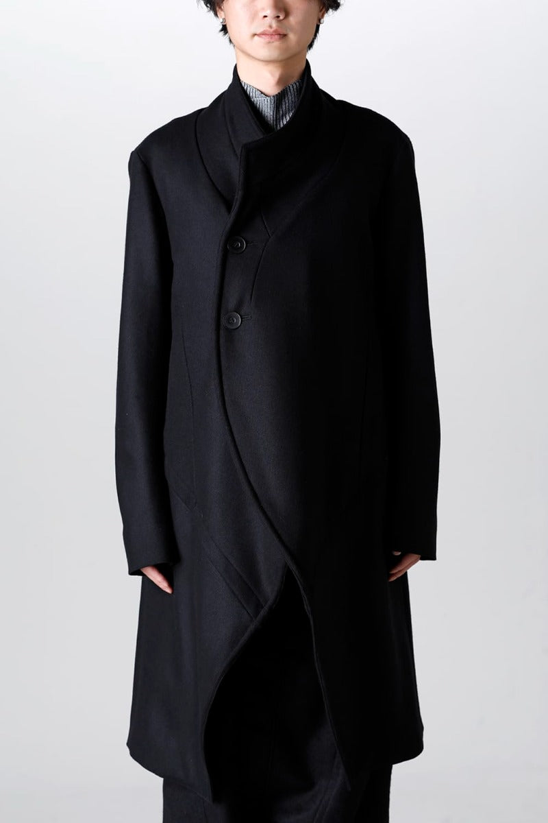 Wool/Cashmere Kersey Melton Coat