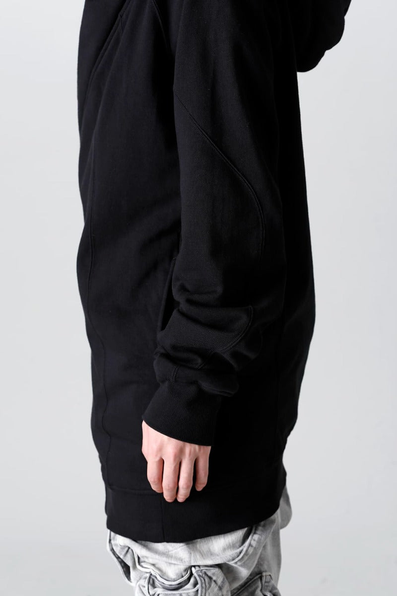 Cotton Sweat Glitch Zip Up Hoodie Black