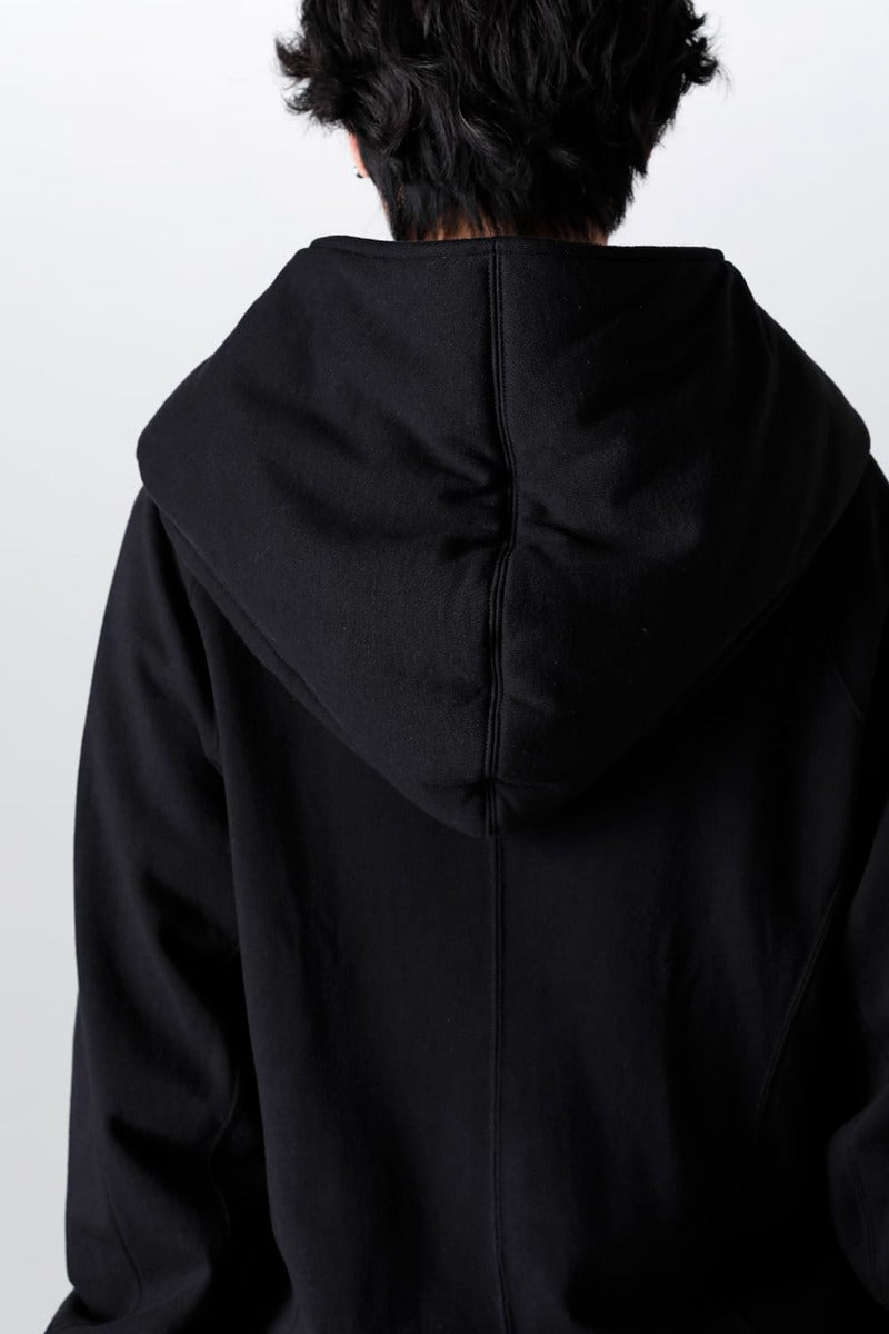 Cotton Sweat Glitch Zip Up Hoodie Black