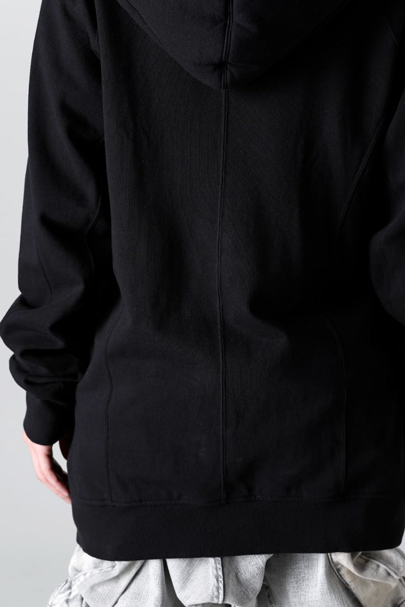 Cotton Sweat Glitch Zip Up Hoodie Black