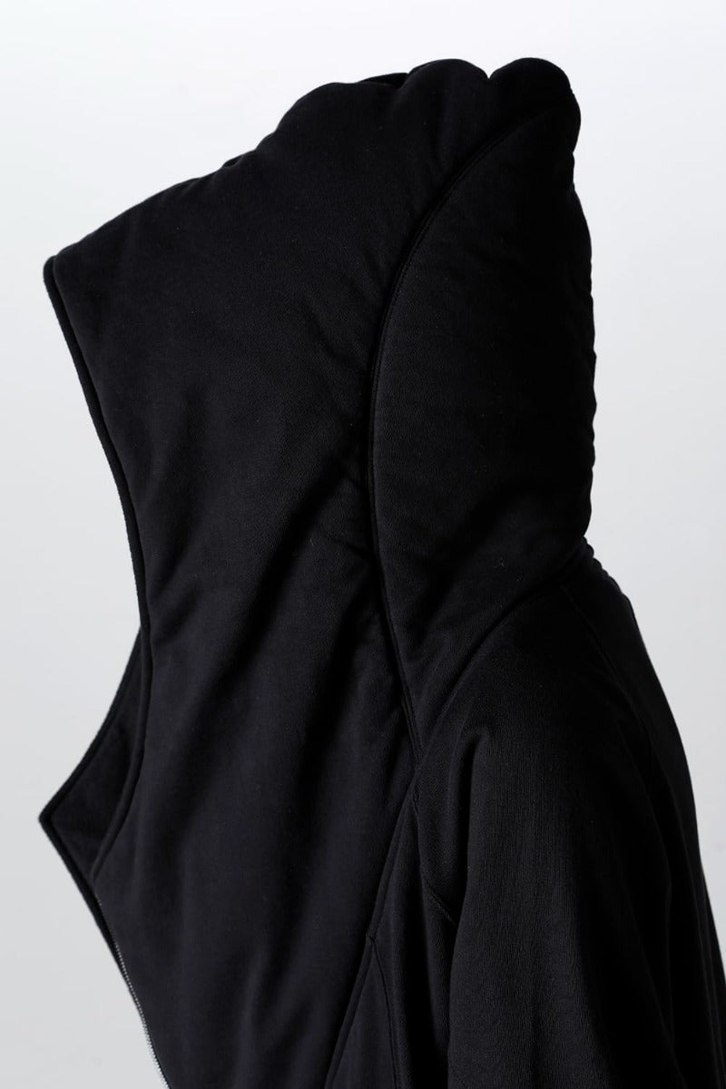 Cotton Sweat Glitch Zip Up Hoodie Black