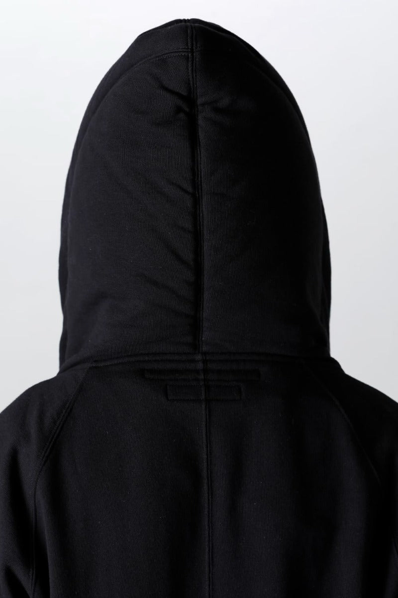 Cotton Sweat Glitch Zip Up Hoodie Black