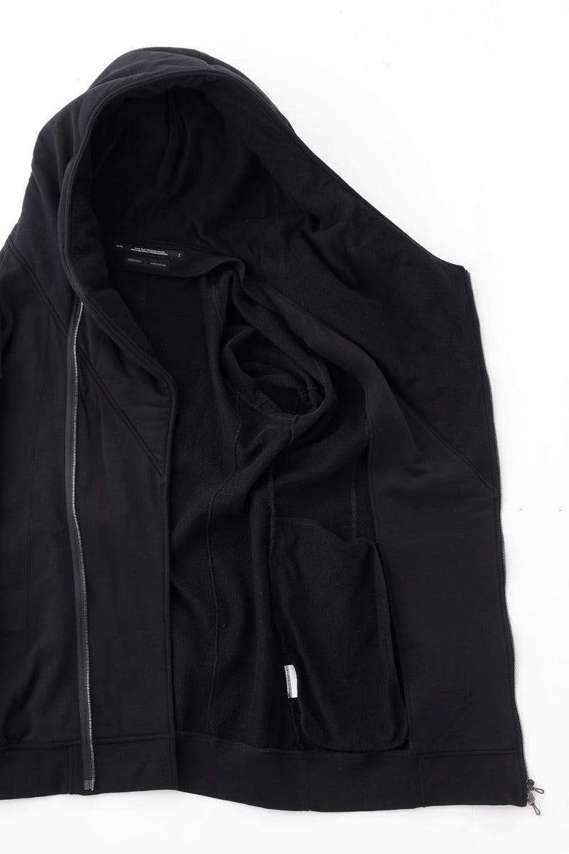 Cotton Sweat Glitch Zip Up Hoodie Black