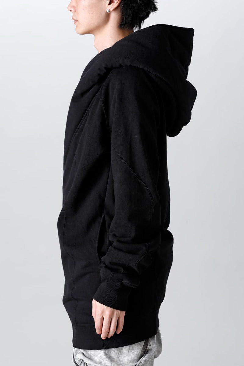 Cotton Sweat Glitch Zip Up Hoodie Black