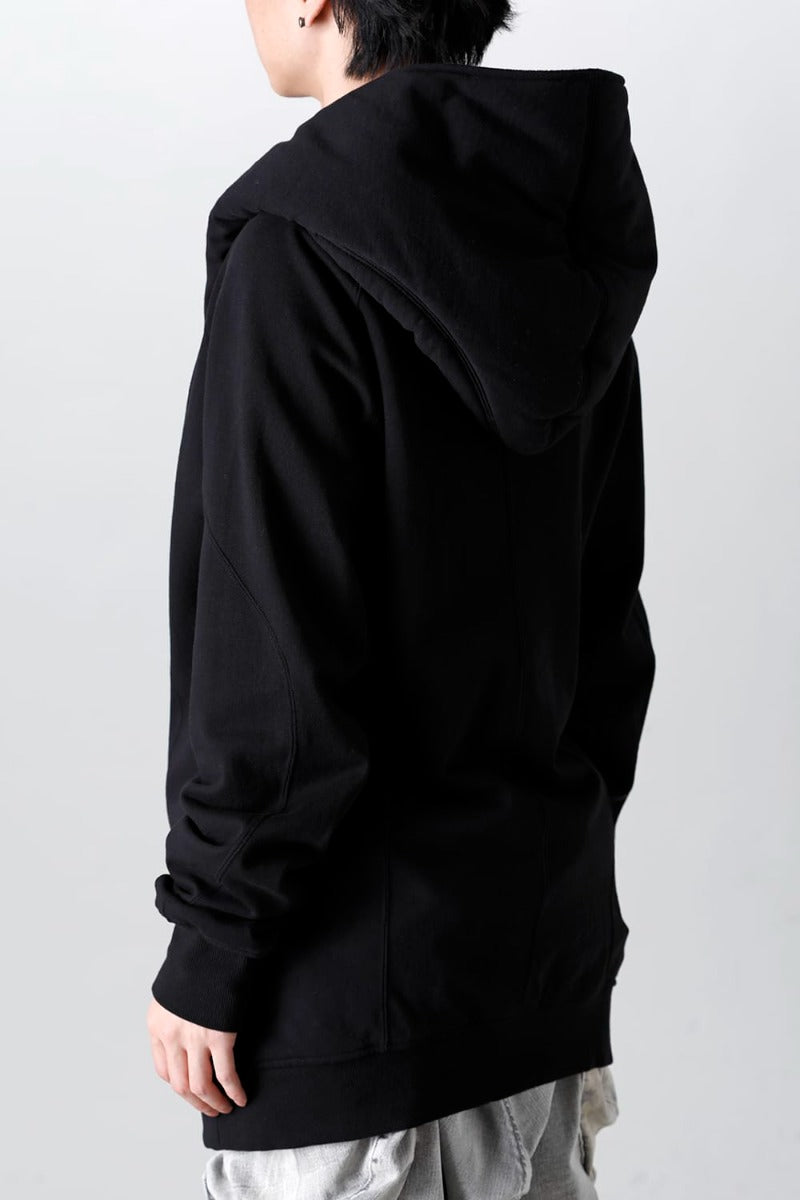 Cotton Sweat Glitch Zip Up Hoodie Black