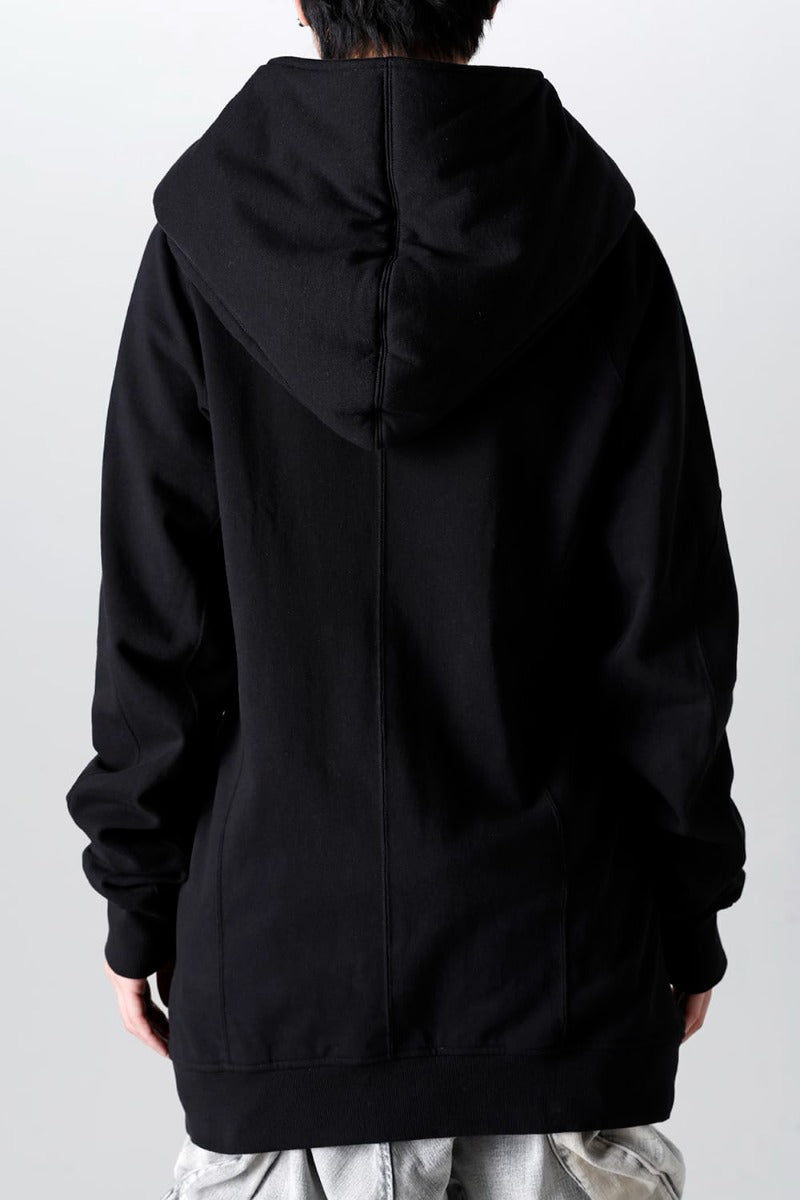 Cotton Sweat Glitch Zip Up Hoodie Black