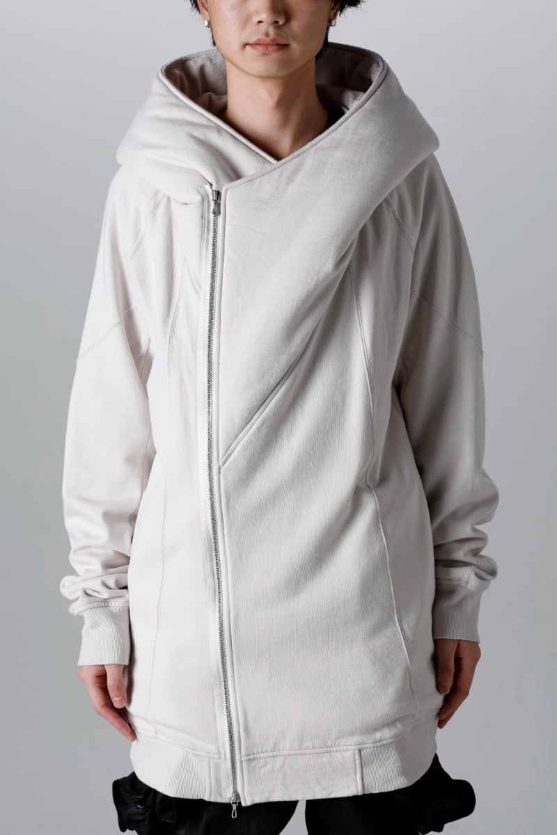 Cotton Sweat Glitch Zip Up Hoodie Plaster