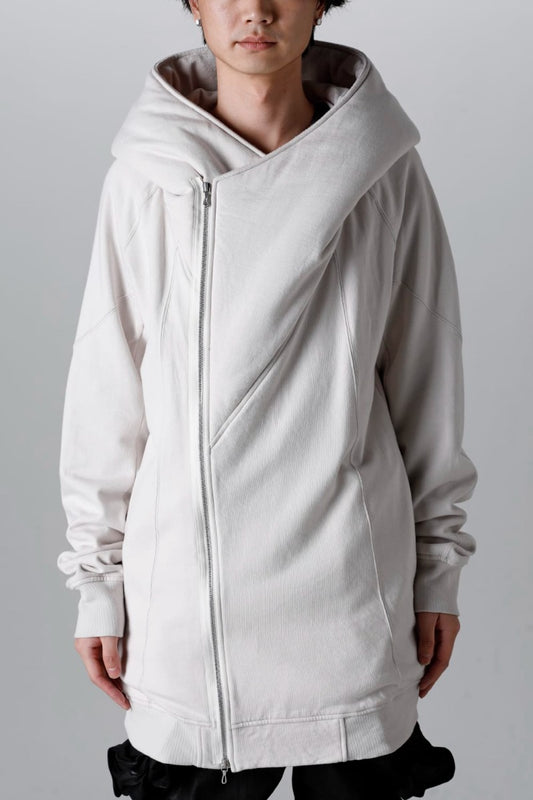 Cotton Sweat Glitch Zip Up Hoodie Plaster