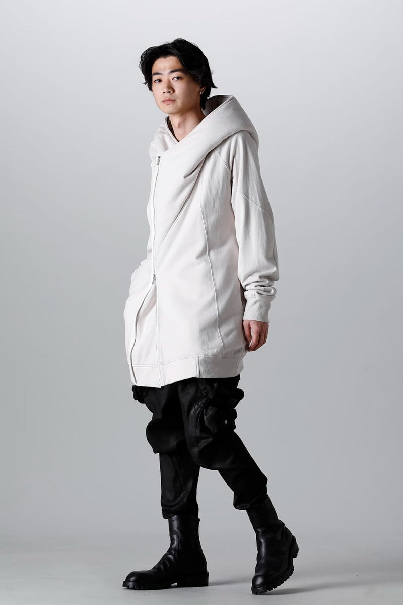 Cotton Sweat Glitch Zip Up Hoodie Plaster