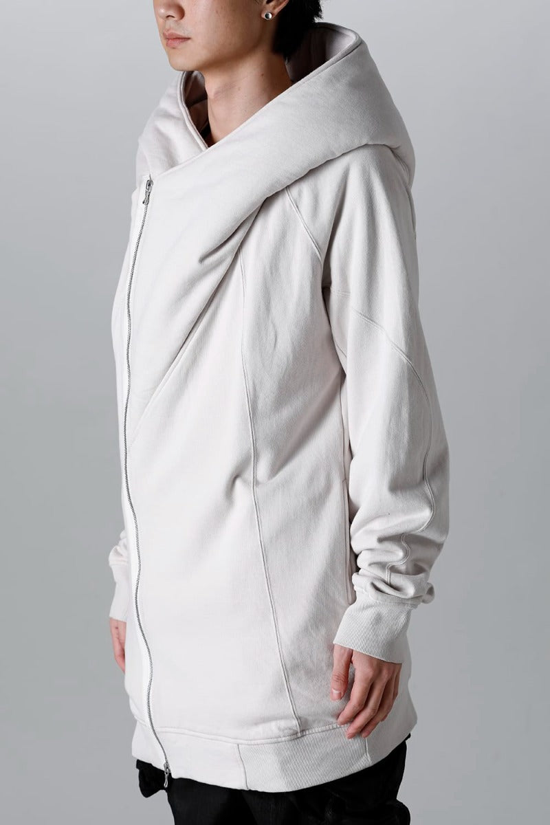 Cotton Sweat Glitch Zip Up Hoodie Plaster