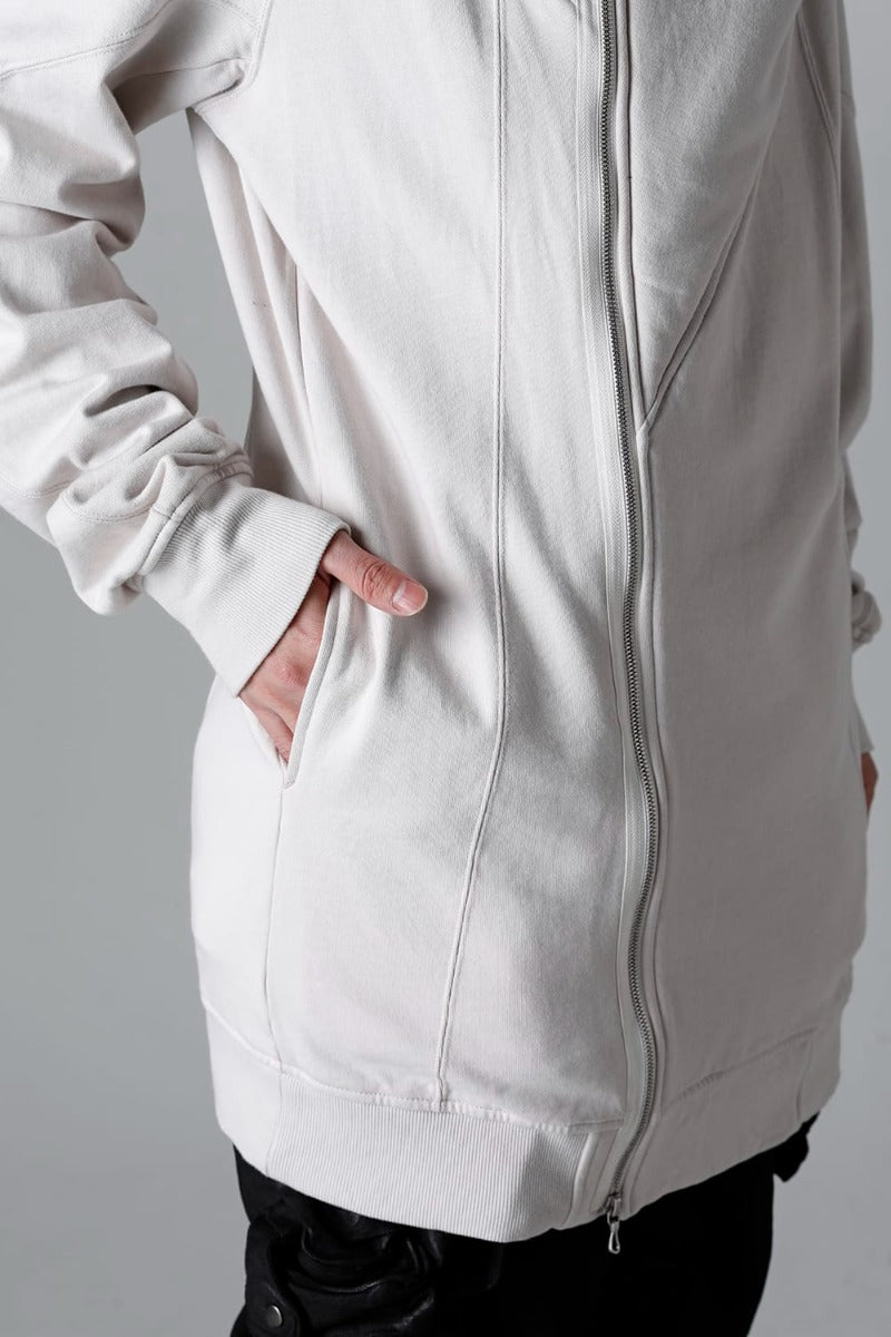 Cotton Sweat Glitch Zip Up Hoodie Plaster